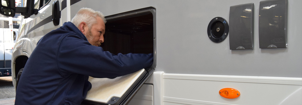 checking locker in motorhome